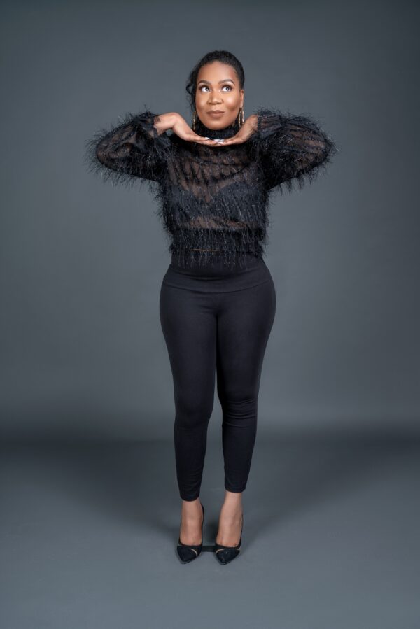 Star Light Shiny Shaggy Long Sleeve Top - Image 3