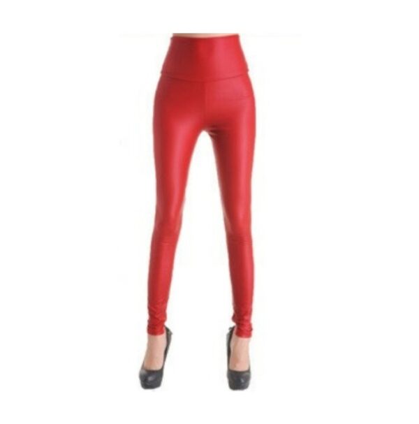 Sexy High waist Faux Leather Tights - Image 3