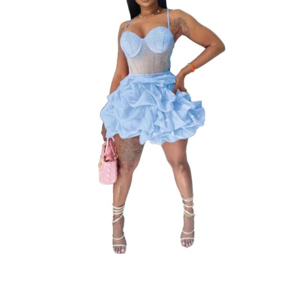 Sade Sexy Rhinestone Sling Tutu Dress - Image 3
