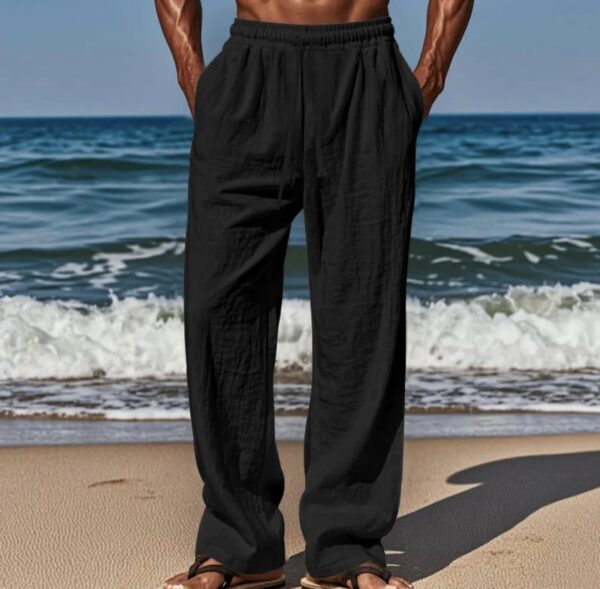 Men's Fashion Casual Solid Color Wide Leg Pants - Image 7