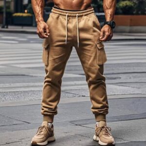Men Winter Fashion Casual Drawstring Cargo Pants
