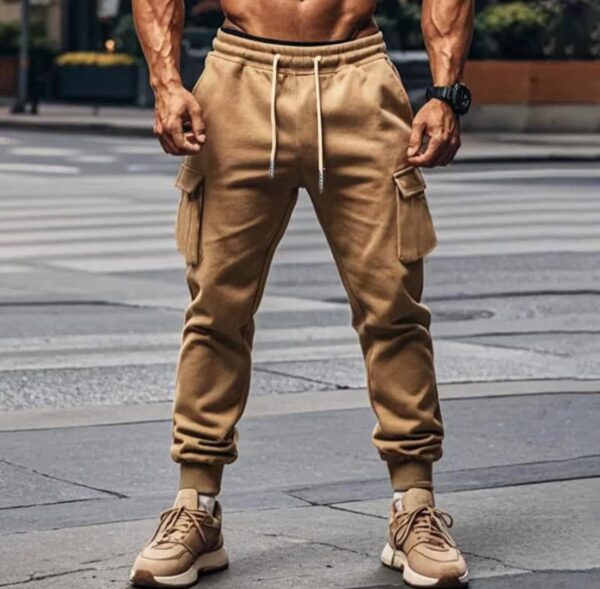 Men Winter Fashion Casual Drawstring Cargo Pants
