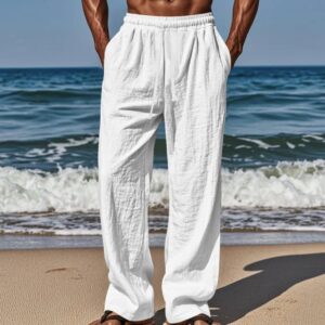 Men's Fashion Casual Solid Color Wide Leg Pants