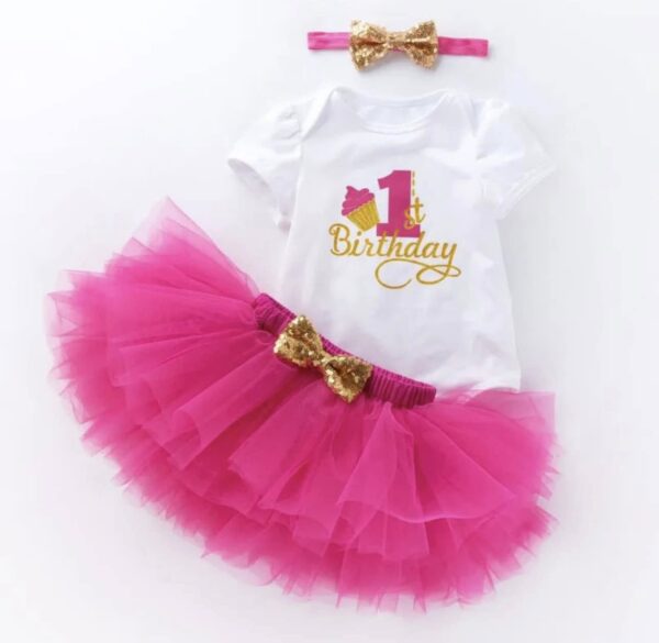 Baby Girl Birthday Tutu Skirt Set - Image 4
