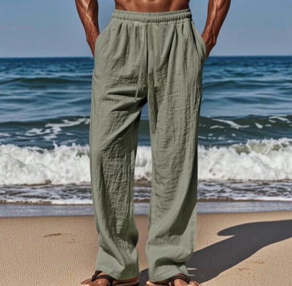 Men's Fashion Casual Solid Color Wide Leg Pants - Image 2