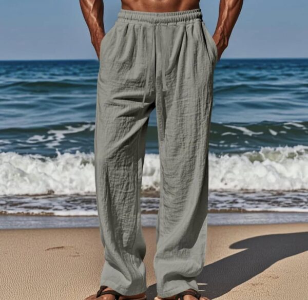 Men's Fashion Casual Solid Color Wide Leg Pants - Image 4