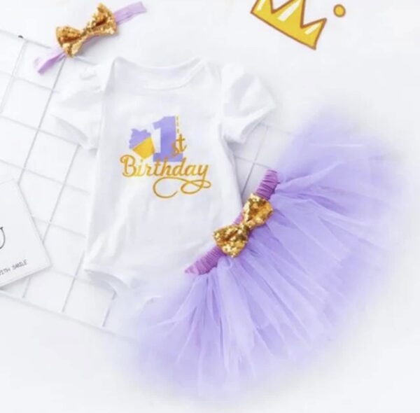 Baby Girl Birthday Tutu Skirt Set - Image 2
