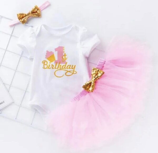 Baby Girl Birthday Tutu Skirt Set - Image 3