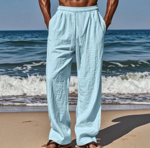 Men's Fashion Casual Solid Color Wide Leg Pants - Image 3