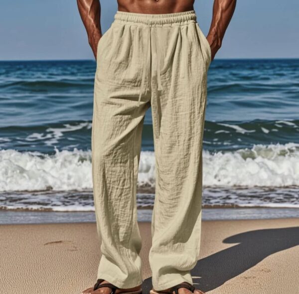 Men's Fashion Casual Solid Color Wide Leg Pants - Image 5