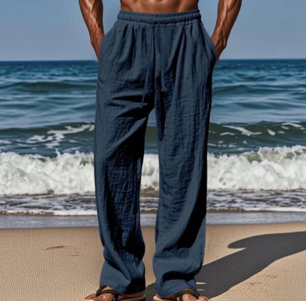 Men's Fashion Casual Solid Color Wide Leg Pants - Image 6
