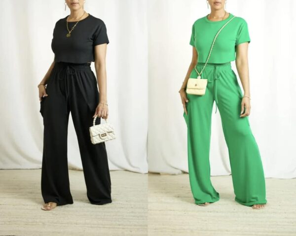 Adama Women’s Fashion Casual Wide Leg Pant 2 piece set - Image 4