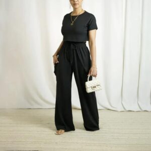 Adama Women’s Fashion Casual Wide Leg Pant 2 piece set