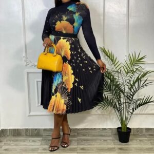Linda Women Fashion Sexy Floral Two-Piece Set