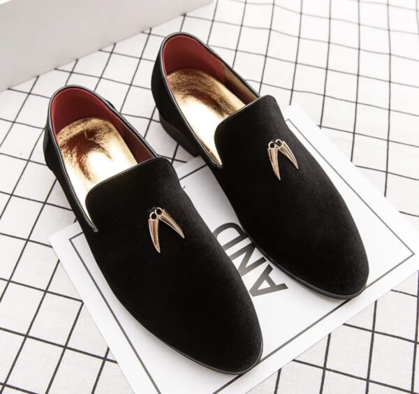 John Luxury Velvet Loafers with Gold Claw Accent - Image 4