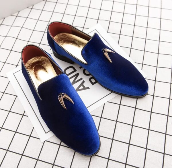 John Luxury Velvet Loafers with Gold Claw Accent - Image 2