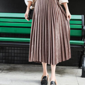 Ethereal High Waist Pleated Satin Skirt