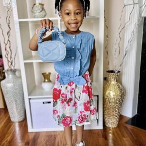 Little Ifeanyi Springtime in Bloom Denim Dress