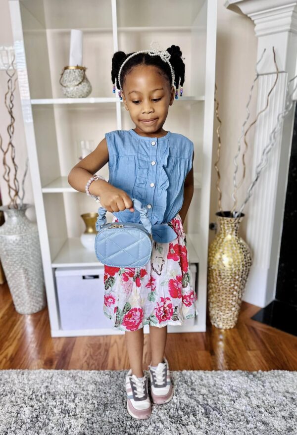Little Ifeanyi Springtime in Bloom Denim Dress - Image 2